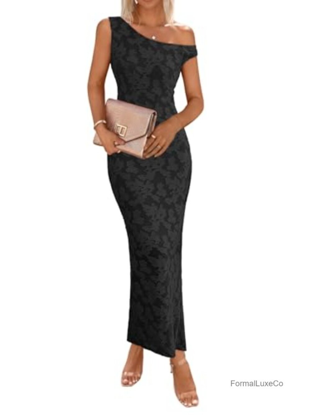 Off Shoulder Floral Maxi Dress Sleeveless Bodycon Wedding Guest